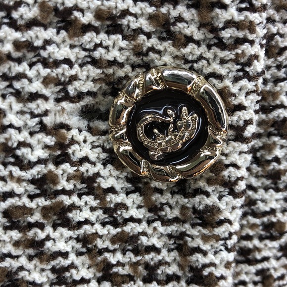 St. John Collection Women's 10 Beige Twill Gold‎ Button Sport Coat Jacket Blazer - Picture 3 of 8